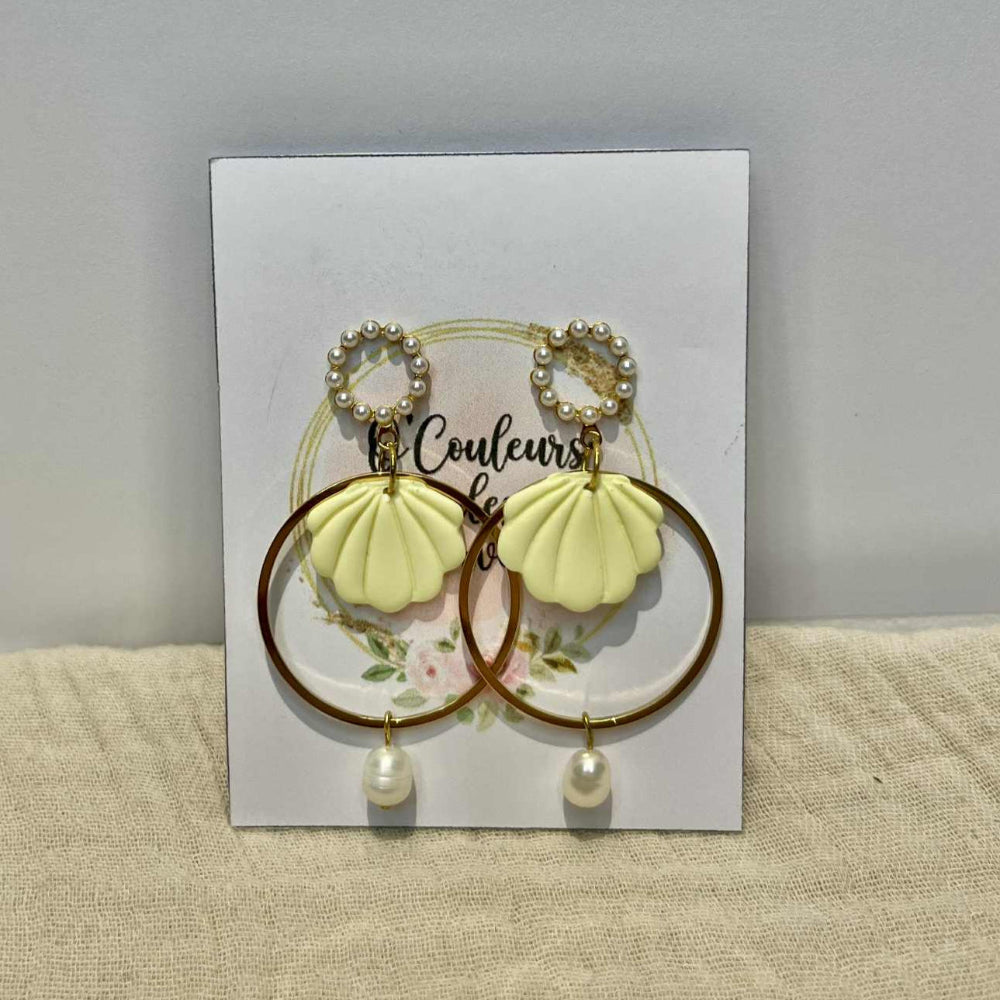 Boucles d'oreilles "Marine" vanille 2