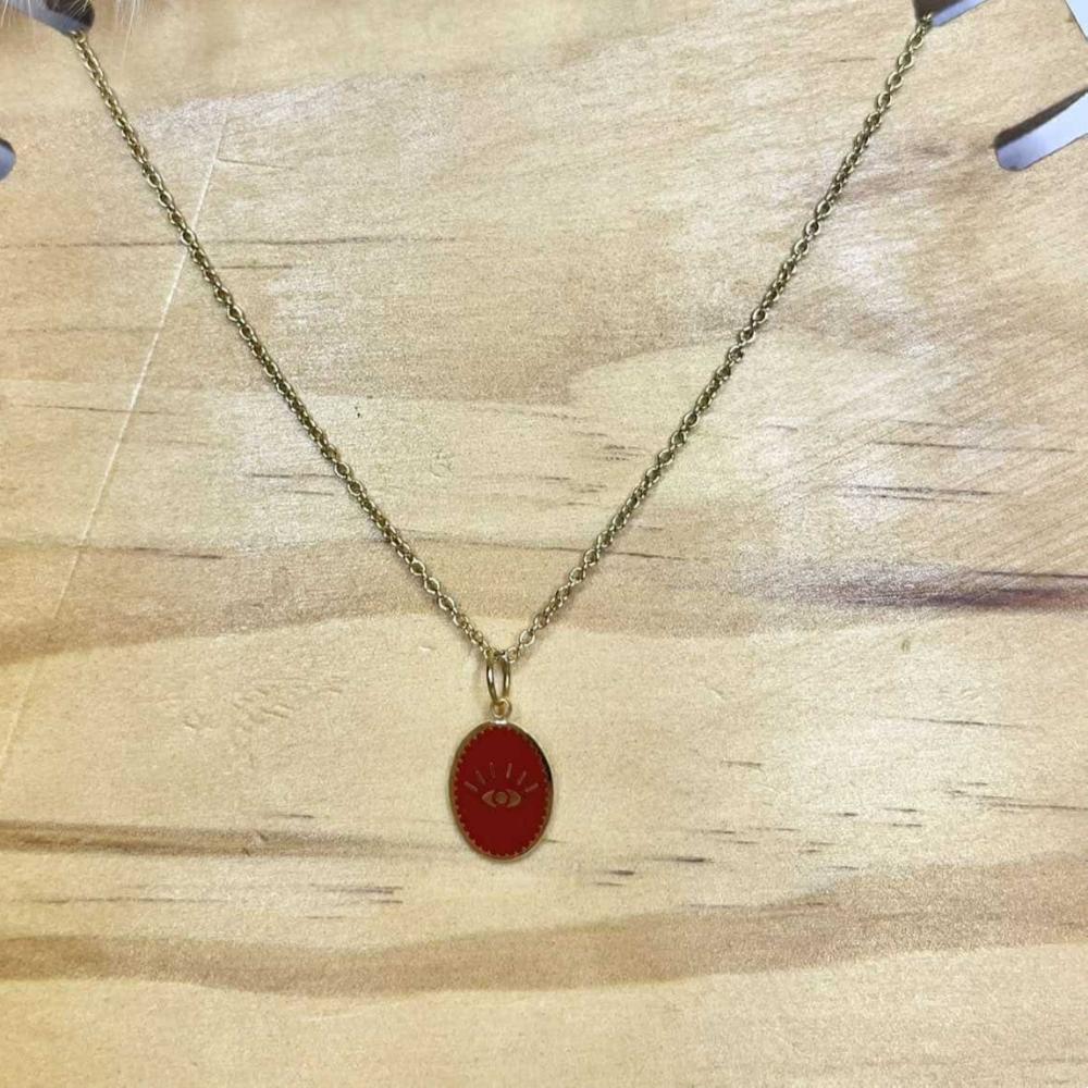 Collier œil bordeau