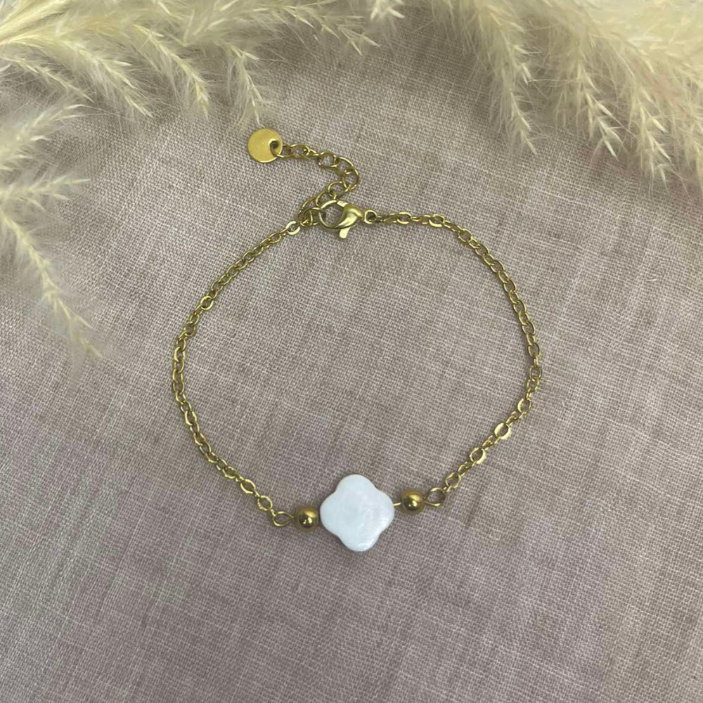 Bracelet trèfle nacre