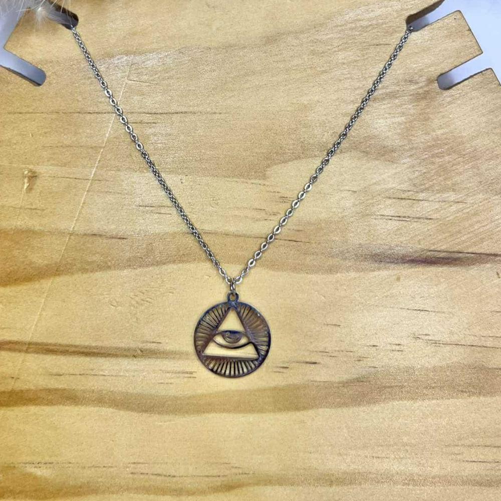 Collier œil argenté