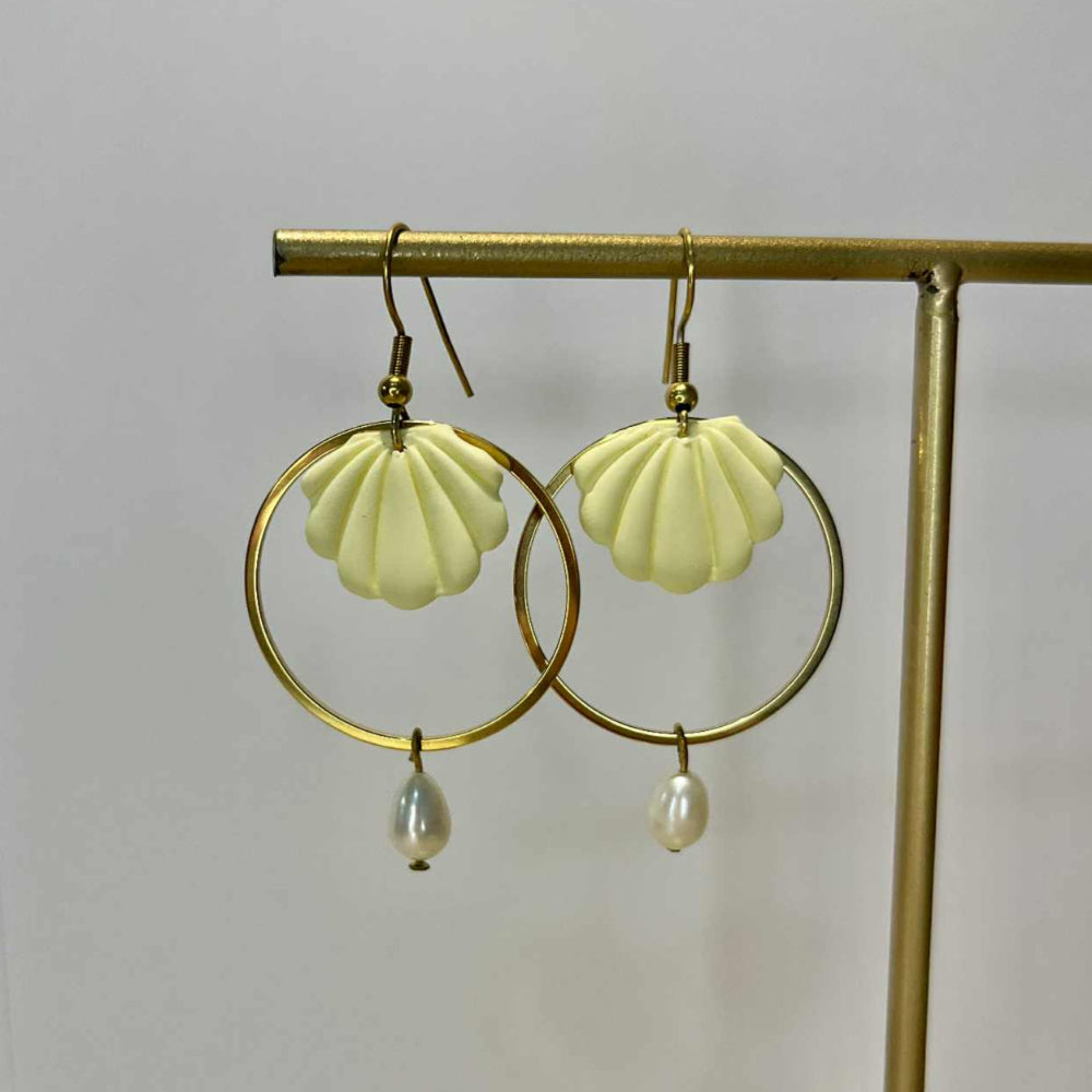 Boucles d'oreille "Marine" vanille