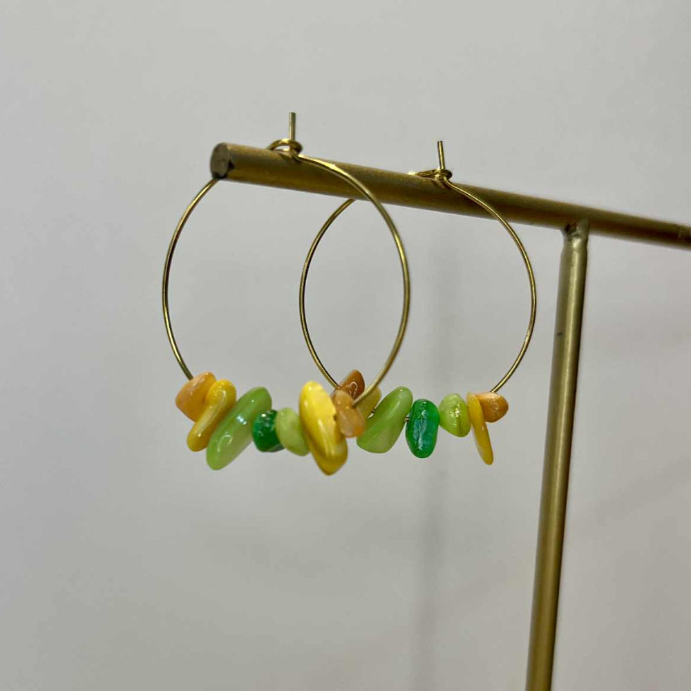Créole perles de coquillage teintés Brazil