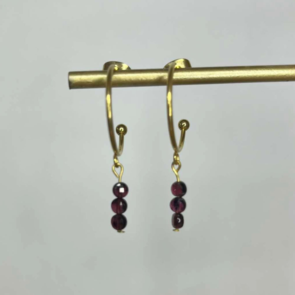 Boucles d'oreilles Grenat