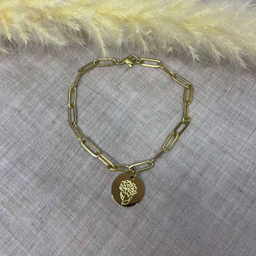 Bracelet Fleur de naissance rond