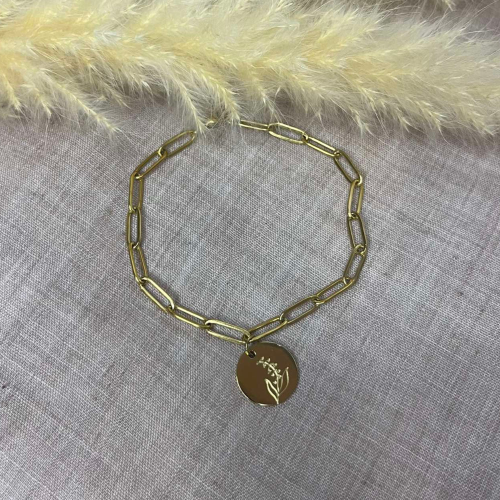 Bracelet Fleur de naissance rond