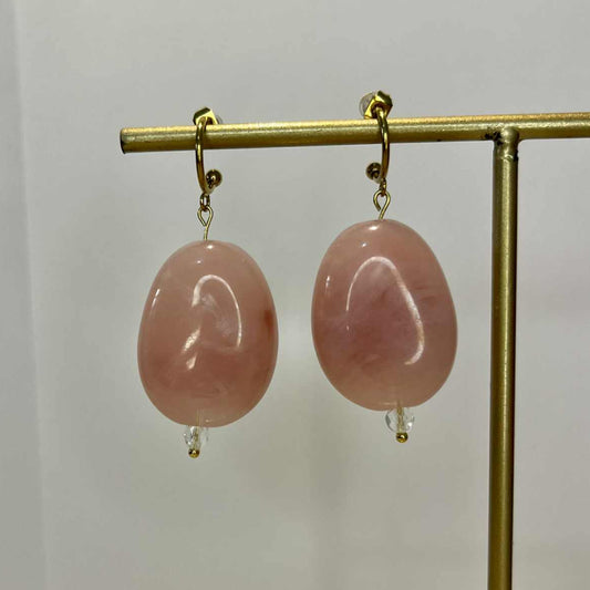 Boucles d'oreilles perles roses