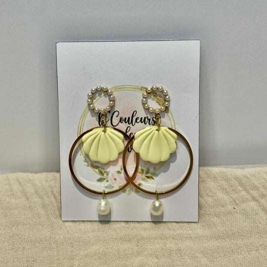 Boucles d'oreilles "Marine" vanille 2