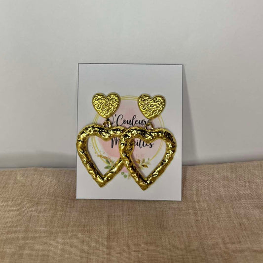 Boucles d'oreilles Cœur martelé