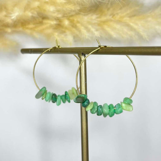 Créole perles de coquillage tons verts