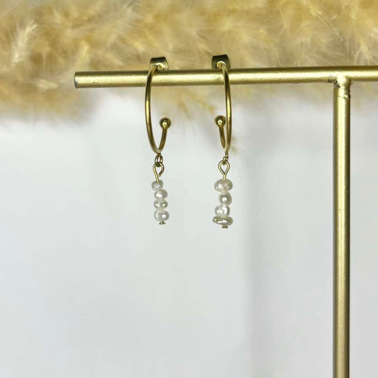 Boucles d'oreille mini perle d'eau douce