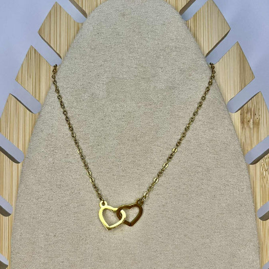 Collier double cœur