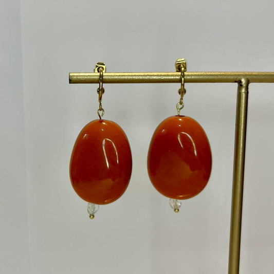Boucles d'oreilles perles terracotta