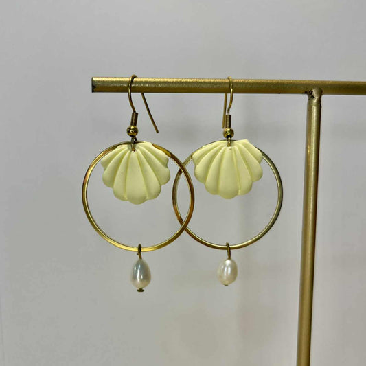 Boucles d'oreille "Marine" vanille