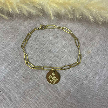Bracelet Fleur de naissance rond